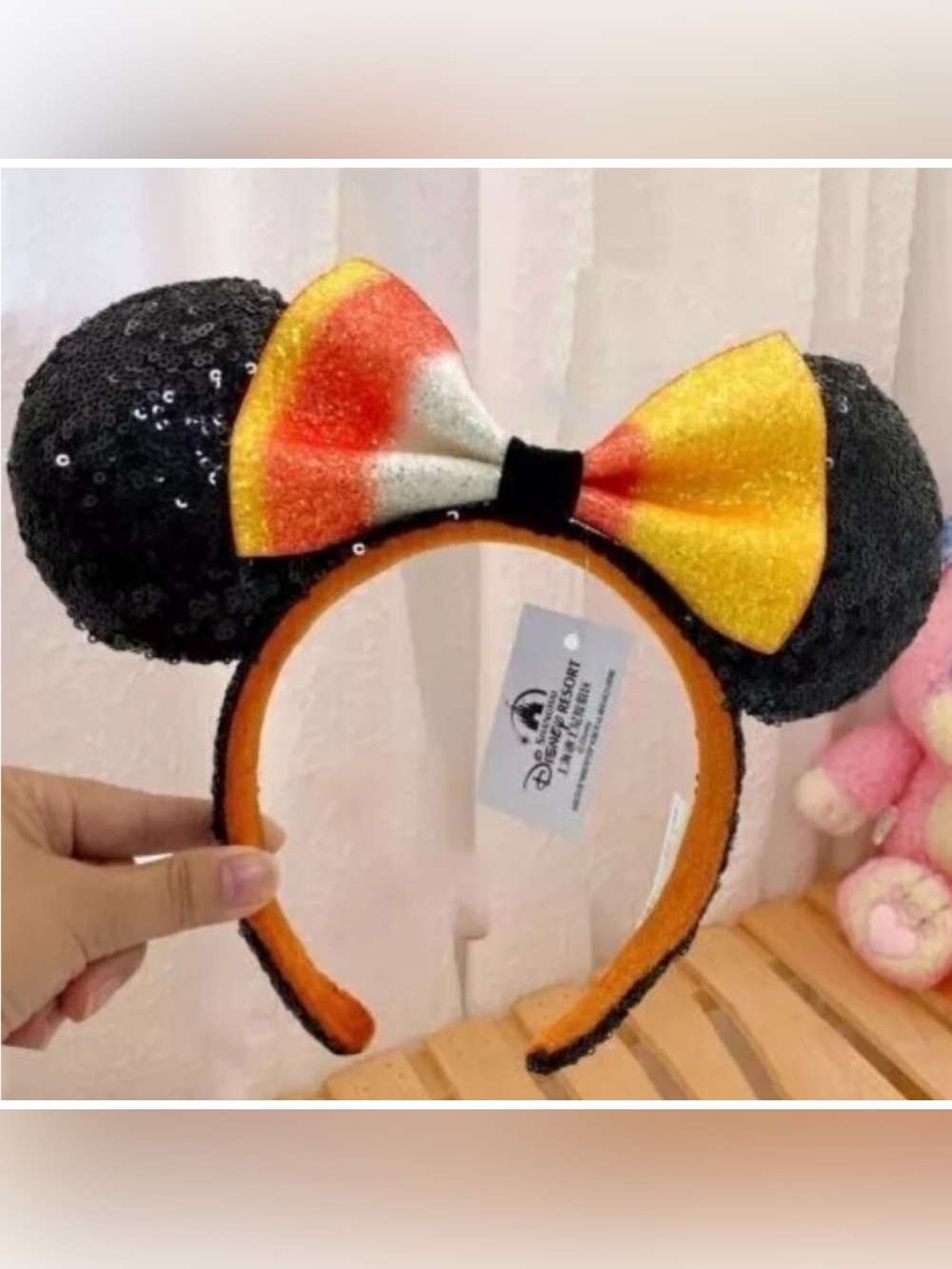 🎃NWT DISNEY PARKS Halloween Candy Corn Bow Mickey Minnie Ears Headband 2021